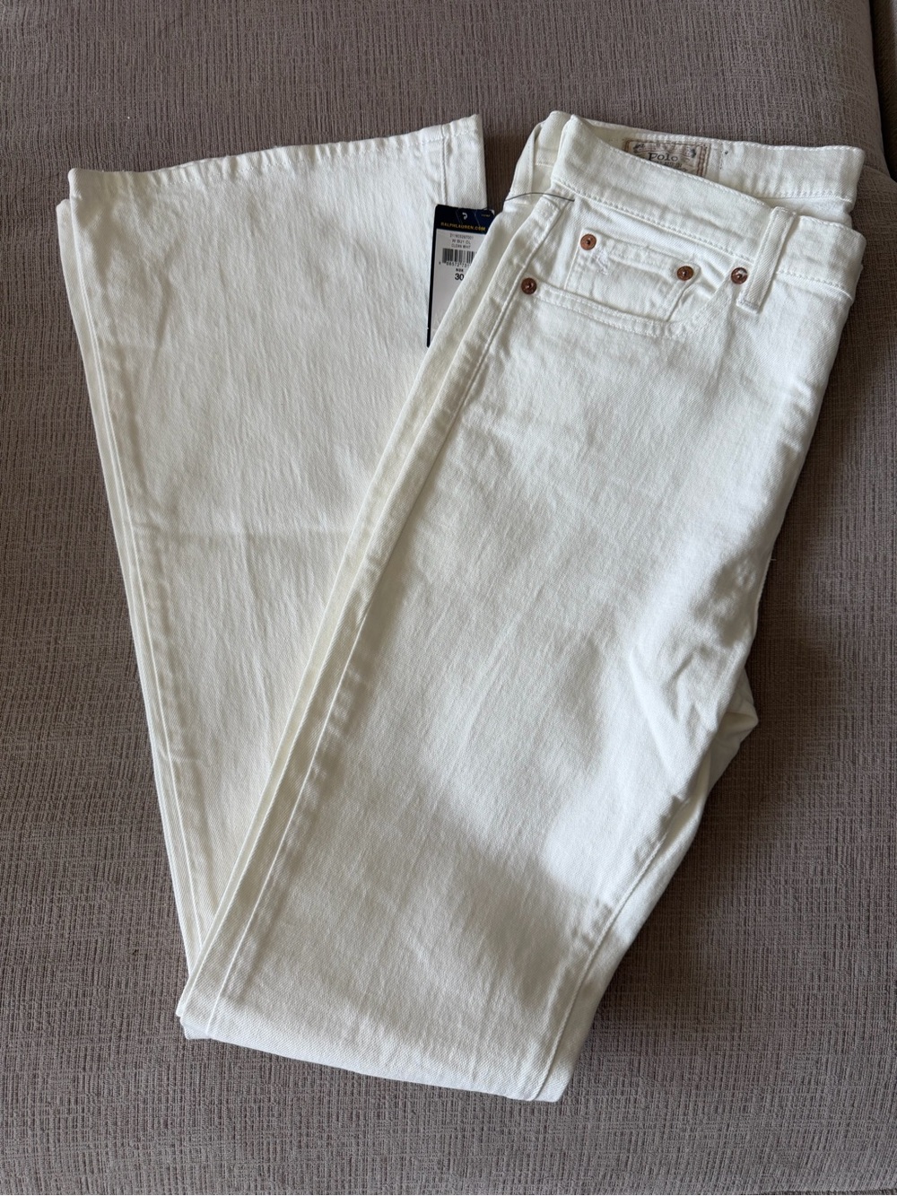 NWT Polo Ralph Lauren White Flare Jeans Pants Women's